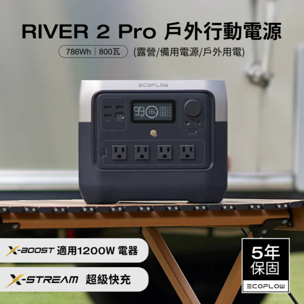 EcoFlow RIVER2 Pro 768Wh 磷酸鐵鋰電池 車泊電池